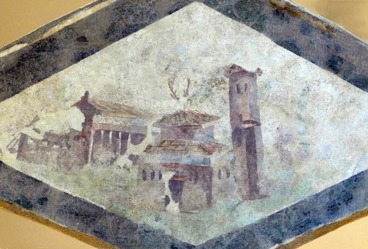 罗马别墅，纳博讷克洛斯德拉隆巴德多莫斯的壁画，约 200 年（壁画） 作者 未知艺术家