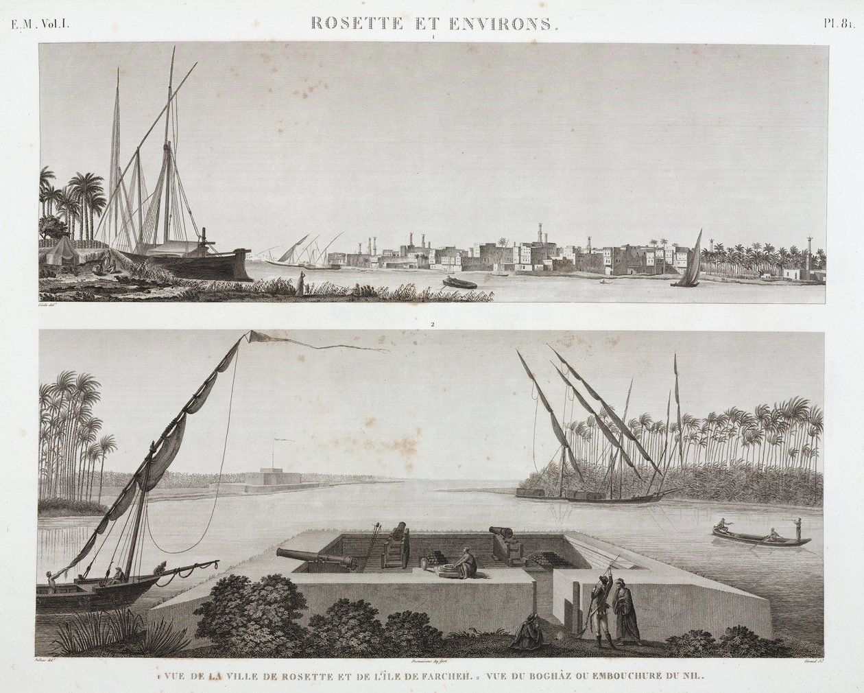 Rosetta and the mouth of the Nile, Egypt, c 1798 作者 不明
