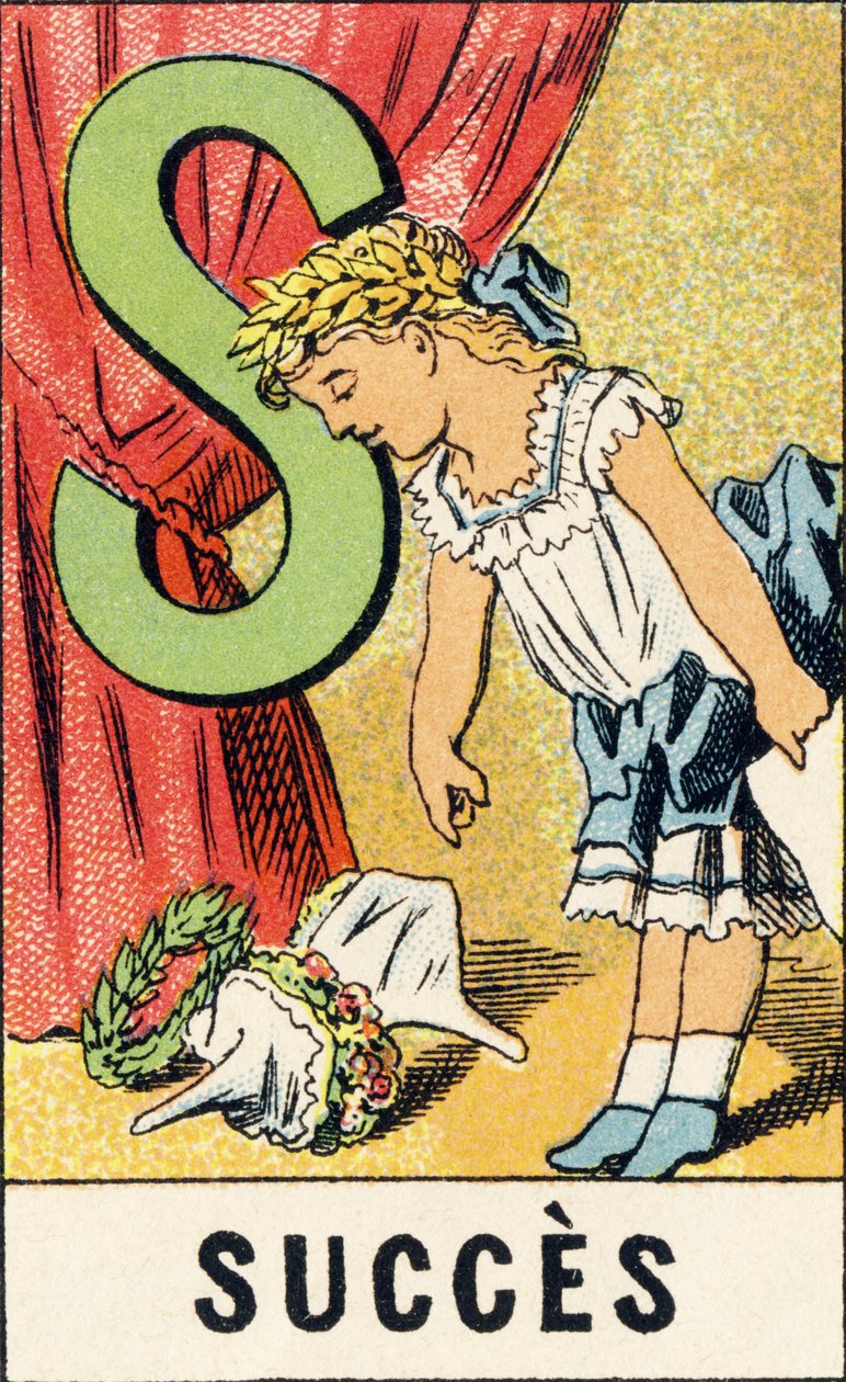 S：成功 - 从 ABCD des petits filles 雕刻。 Pellerin & Cie，印刷出版商，Epinal，约 1890 年。意甲。尺寸：19 x 13.5 厘米。 作者 不明