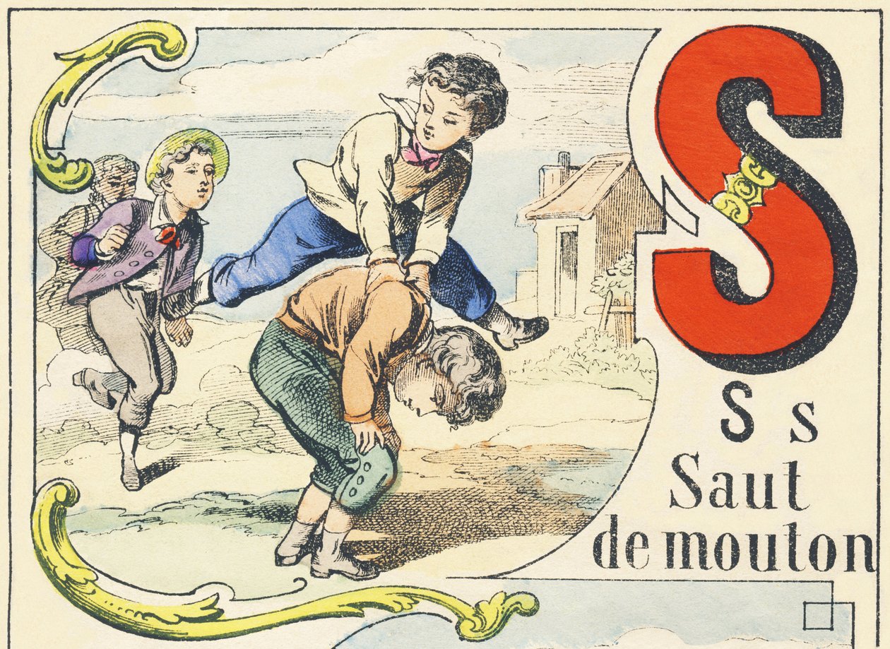 S：leapfrog - Games Alphabet，c.1890（插图） 作者 不明