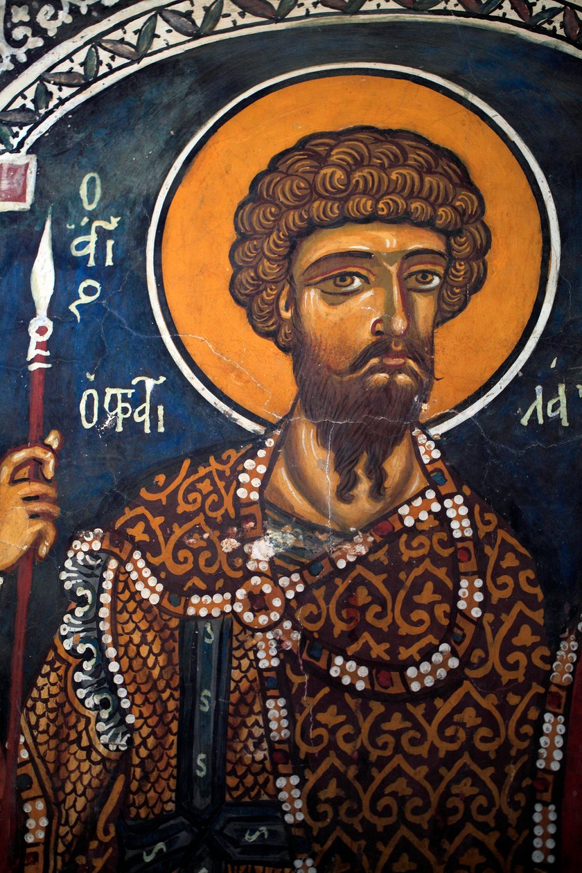 Saint Theodore Statelates：14 世纪（1332 年）的拜占庭壁画，Phorbiotissa Virgin 教堂，Asinou 塞浦路斯 彩绘教堂 联合国教科文组织网站 Troodos，塞浦路斯 作者 不明