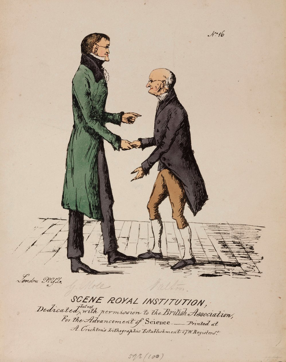 场景皇家学会：Gerrit Moll 和 John Dalton，c 1831-1840 作者 不明