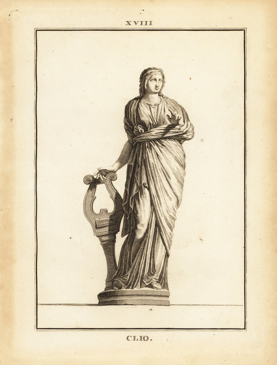 Statue of Clio, Greek muse of history and lyre playing, with lyre 作者 不明