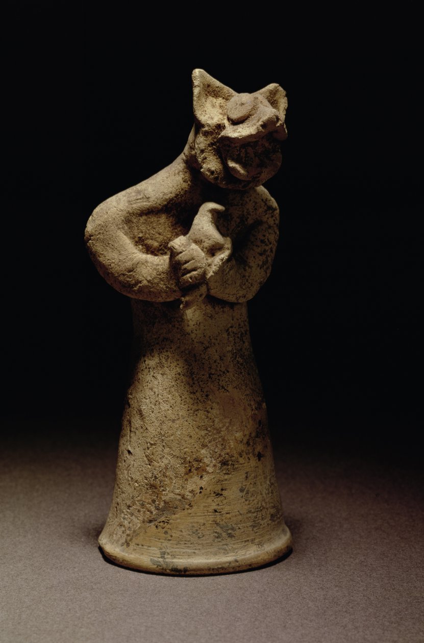 狮头恶魔雕像，美索不达米亚，公元前 5000-1000 年（陶土） 作者 不明