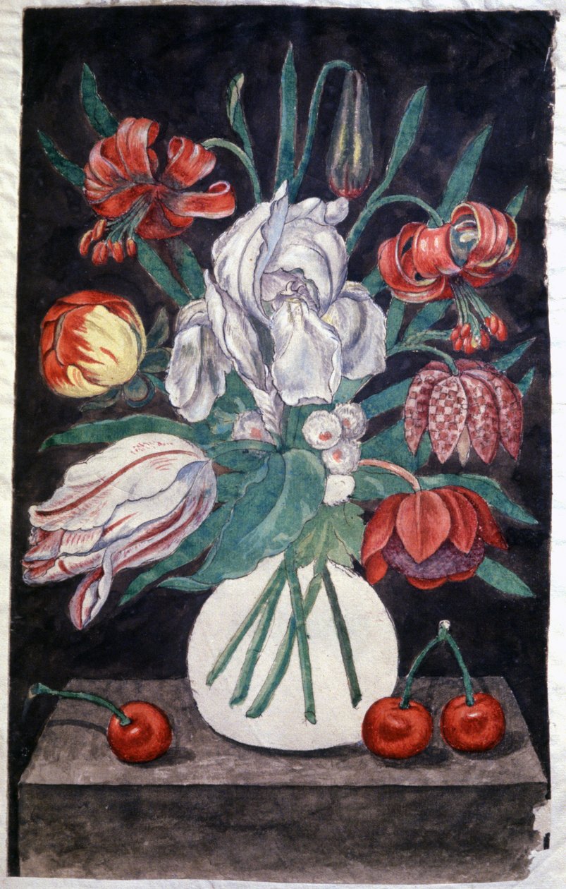 静物，约 1920 年（水彩画） 作者 未知艺术家
