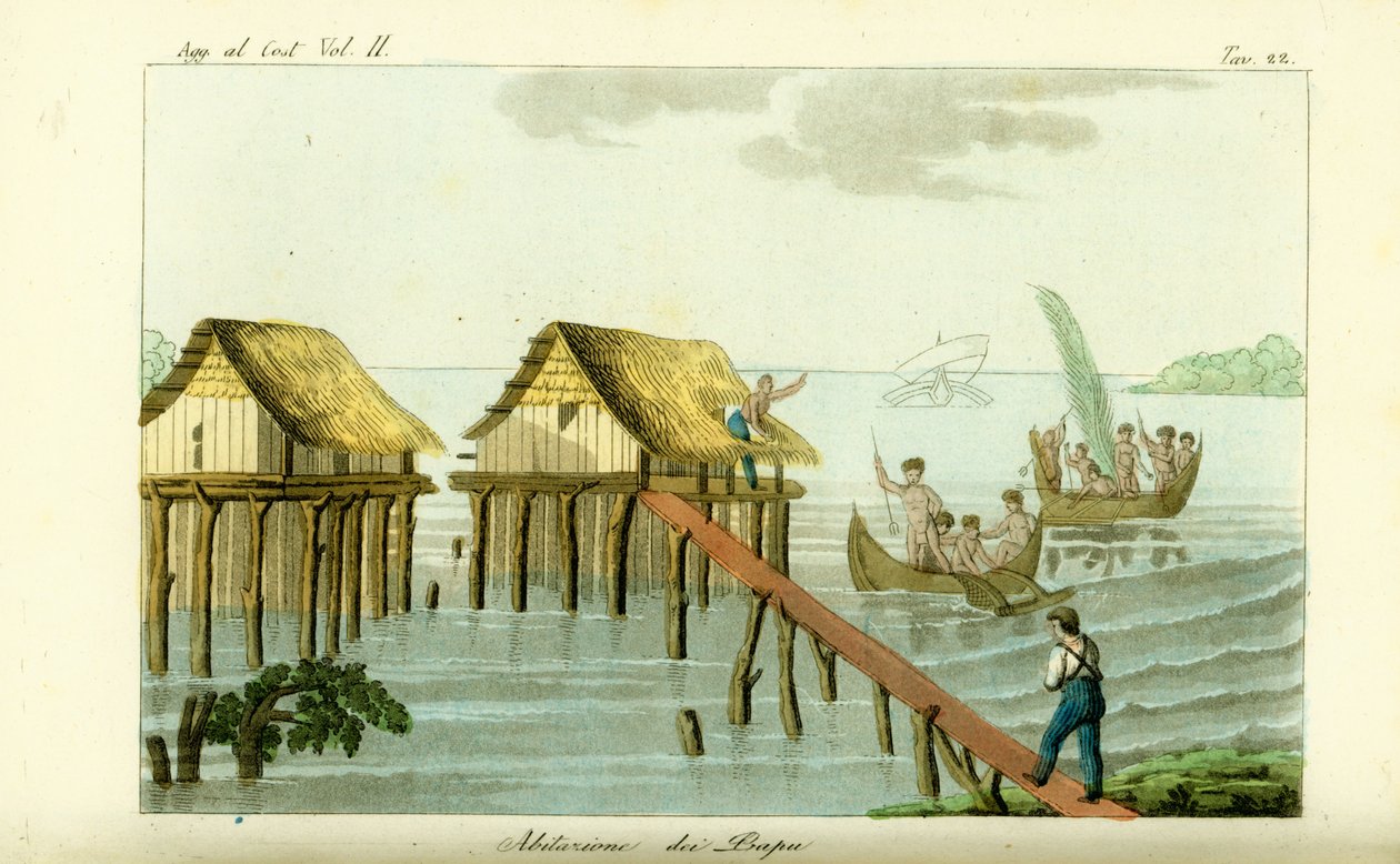 Stilt houses in the ocean on Rawak Island, Papua New Guinea 作者 不明