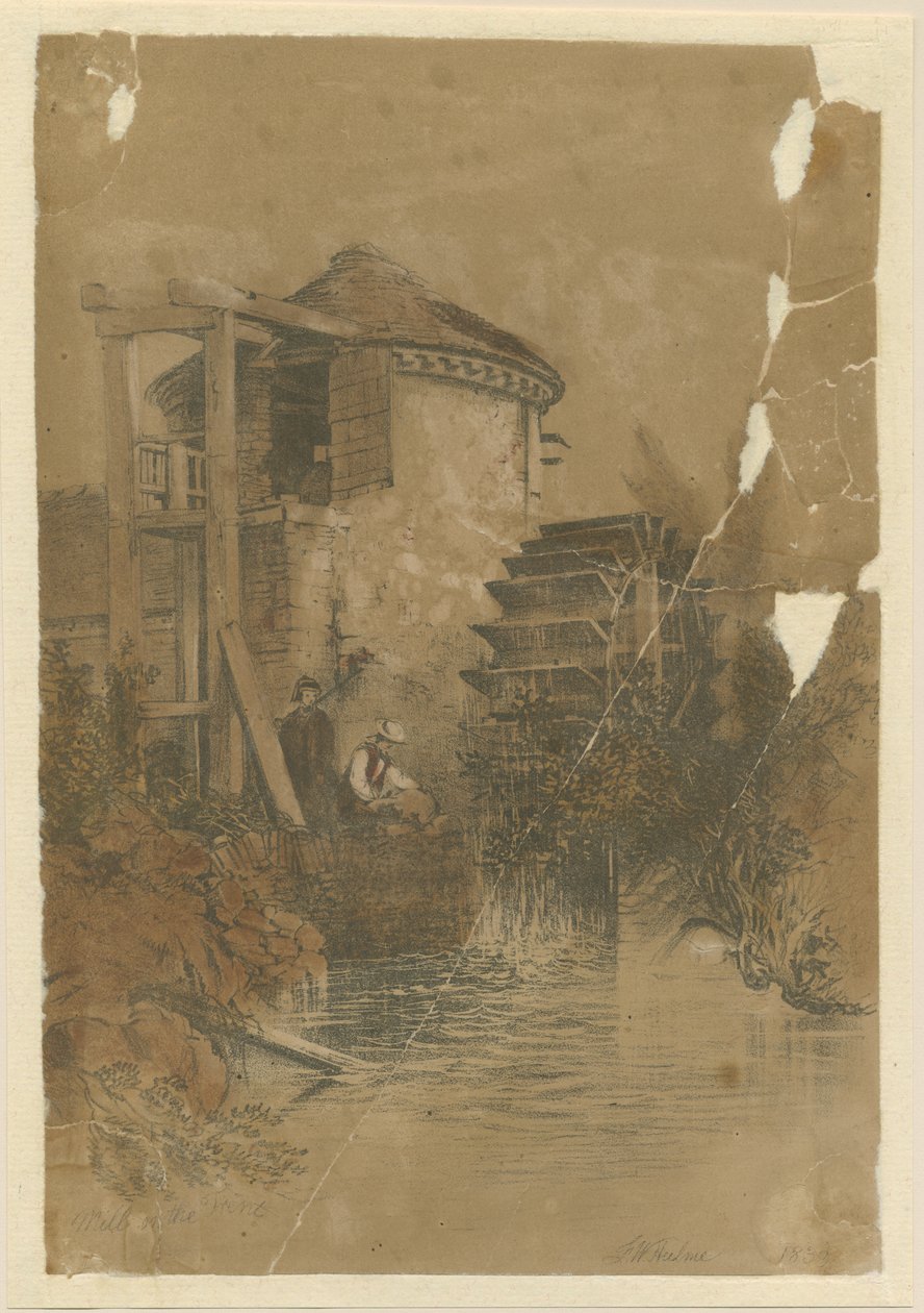 特伦特河畔斯托克-布森米尔：着色版画，1839年 作者 不明