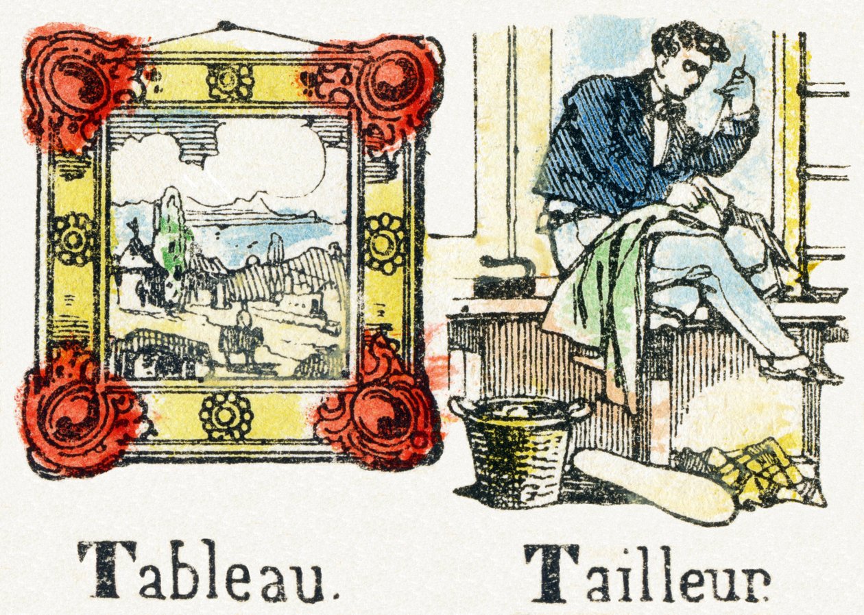 T - Tableau Tailleur - Child Entertainment Alphabet c.1890（石版画） 作者 不明