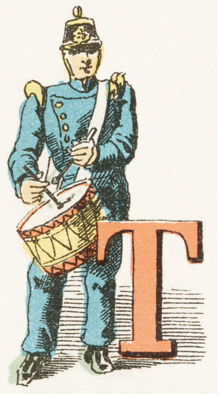 T-Tambour-幼稚的字母，Gordinne版本1920（雕刻） 作者 不明