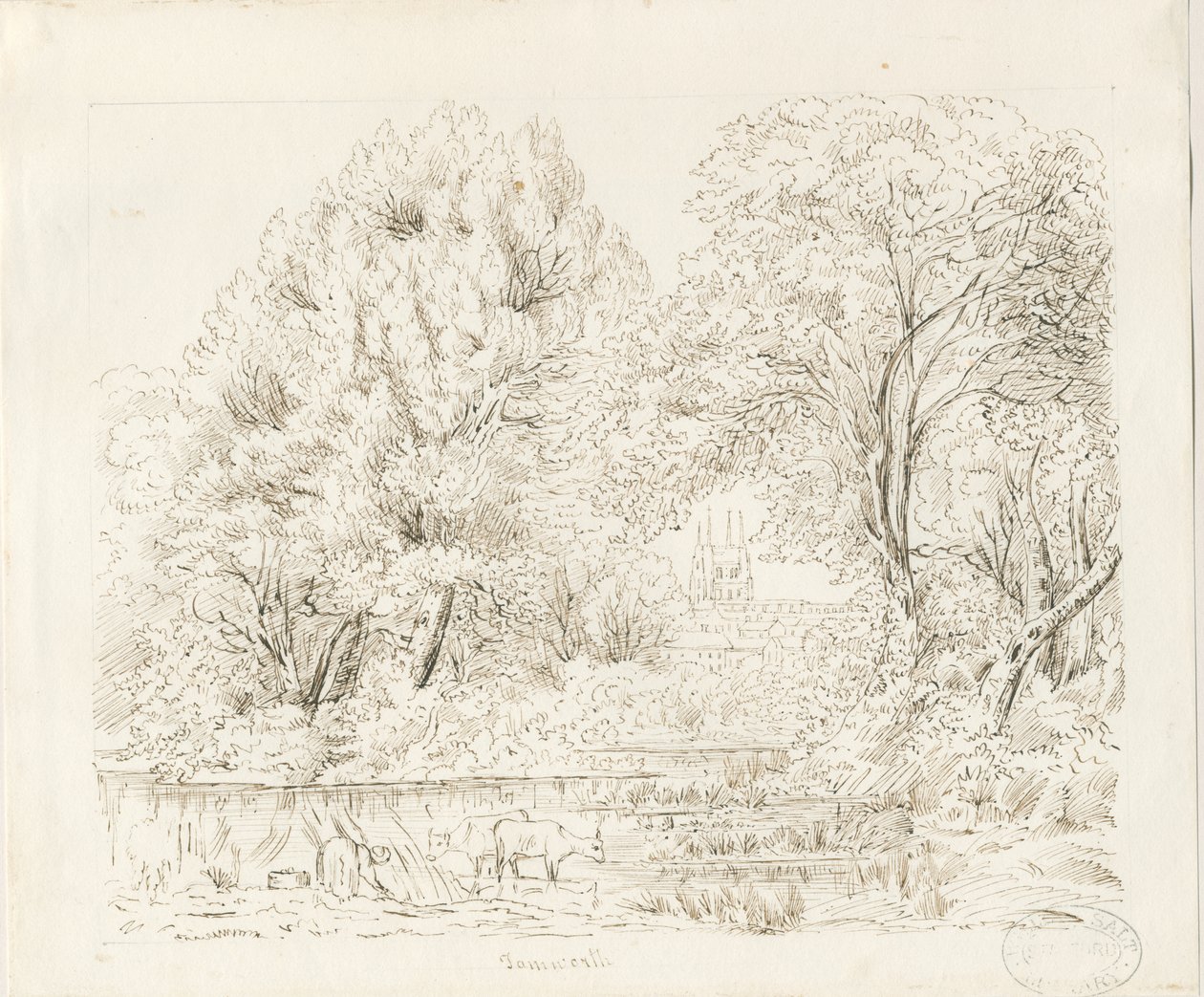 塔姆沃思（Tamworth）-农村风光：水墨画，nd [19分] 作者 不明