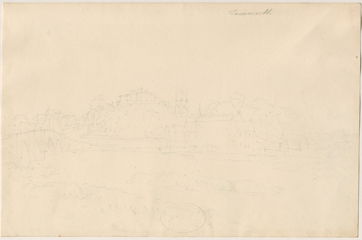 塔姆沃思城堡（Tamworth Castle）：铅笔素描，nd [19分] 作者 不明