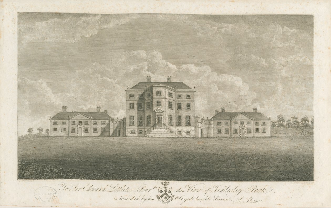 泰德斯利堂（Teddesley Hall）：雕刻，nd [18世纪末] 作者 不明