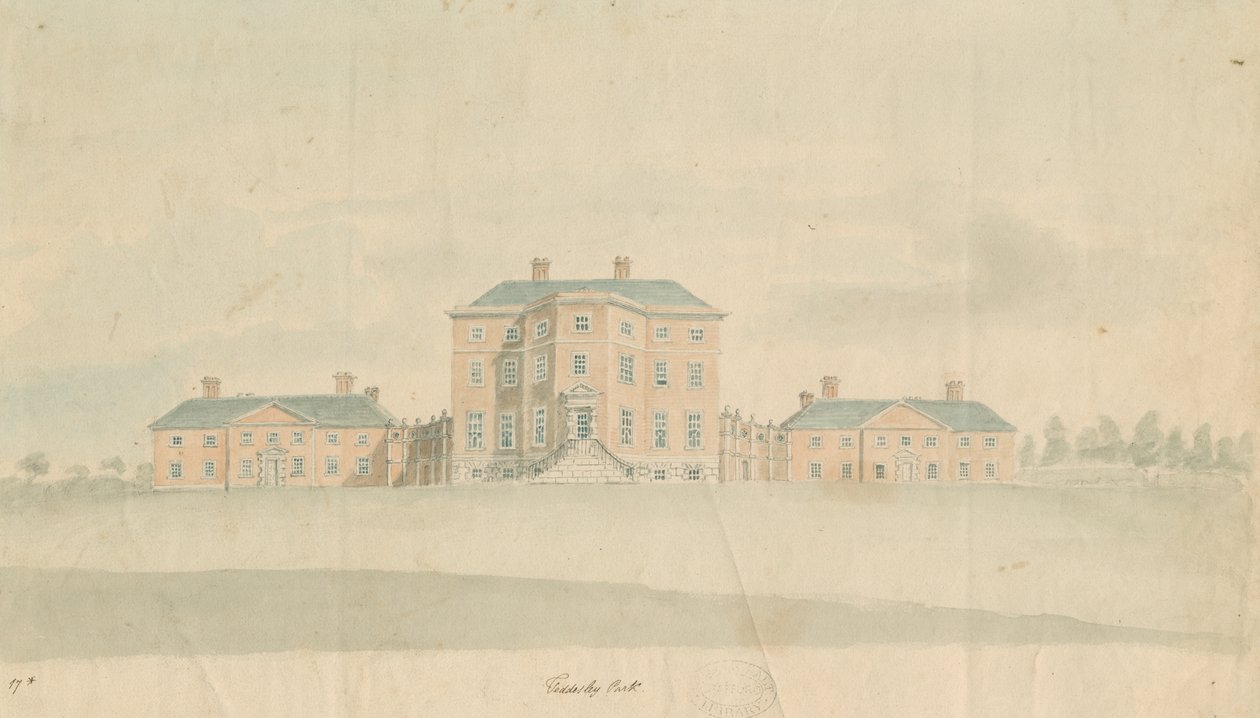 Teddesley Hall：水彩画，nd [18世纪末] 作者 不明