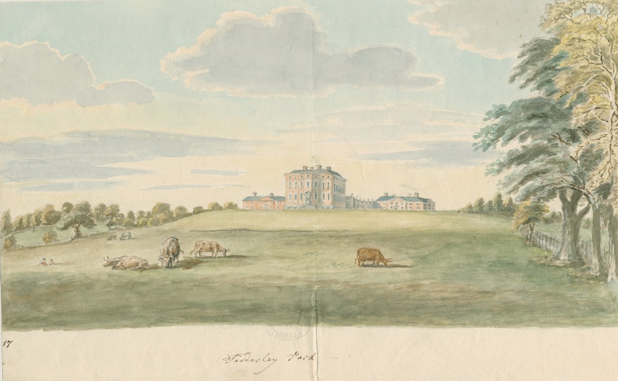 Teddesley Hall：水彩画，nd [18世纪末] 作者 不明