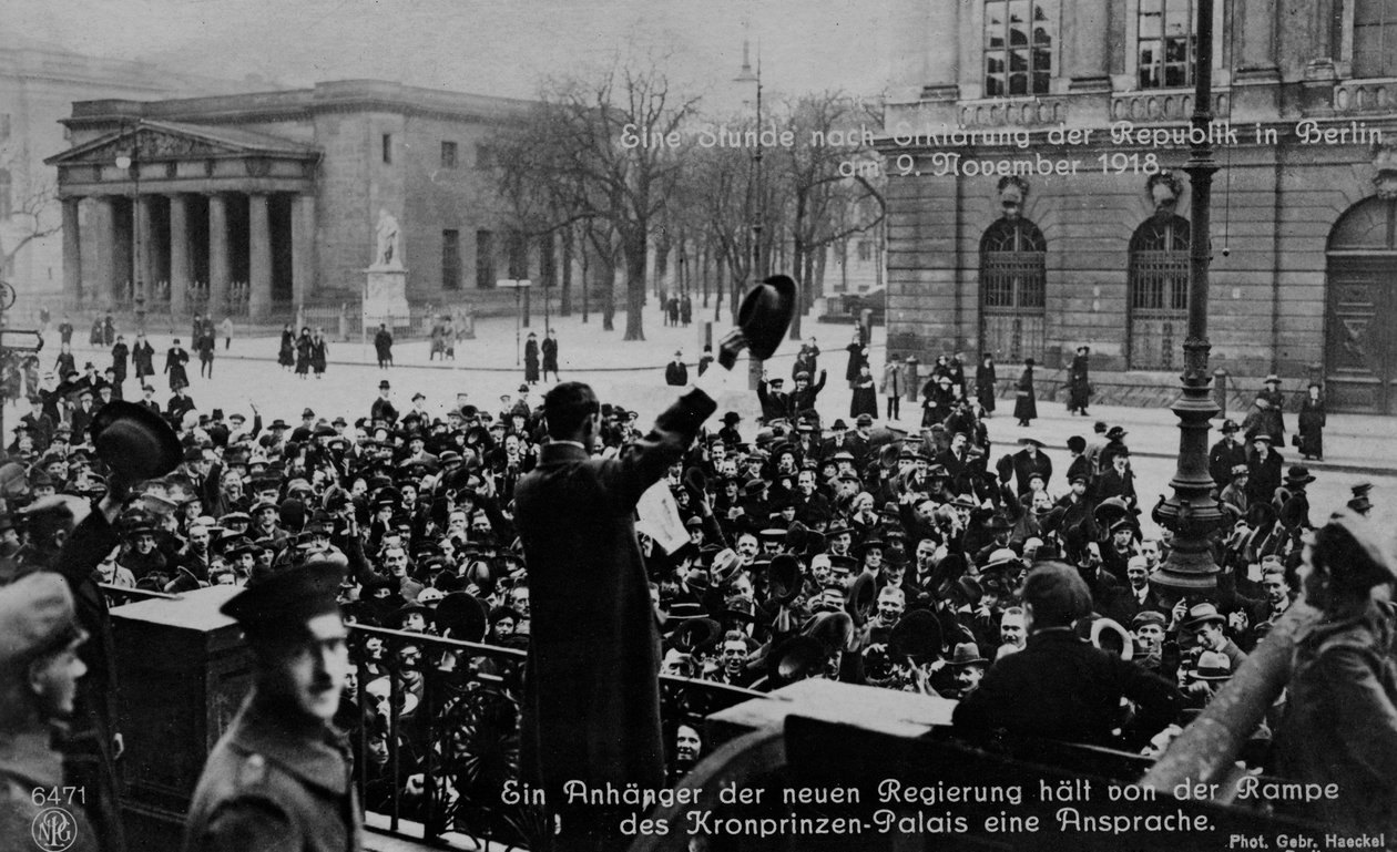 1918 年 11 月 9 日《柏林共和国宣言 作者 未知艺术家