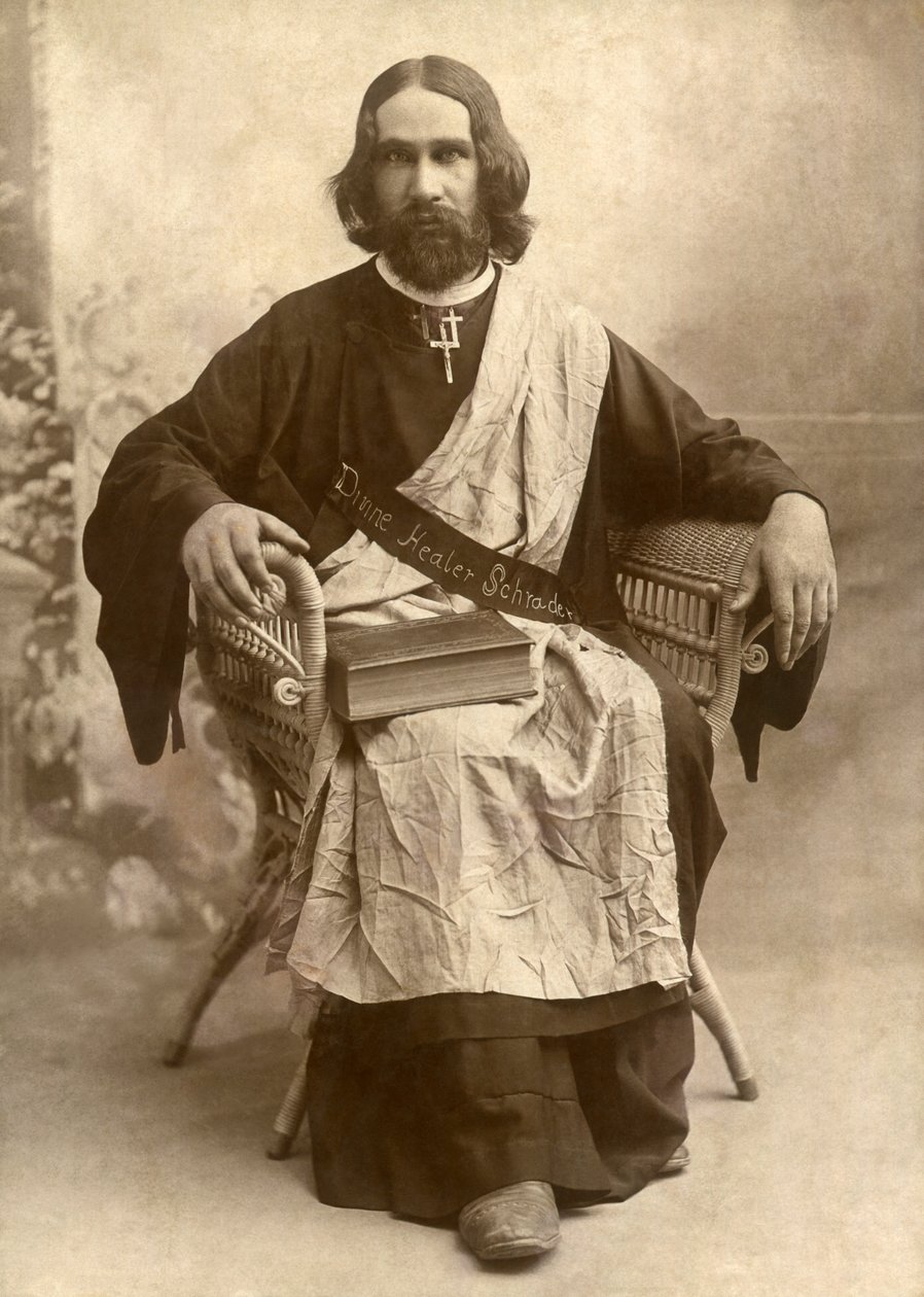 神医施拉德，德克萨斯州坦普尔，约1888年（黑白照片）。 作者 不明