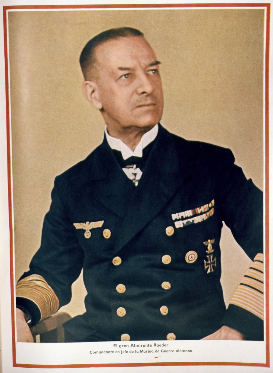 海军陆战队总司令雷德尔海军上将（1876-1960 年），选自《信号》杂志，第 3 期，1943 年 2 月第一版（照片） 作者 未知艺术家