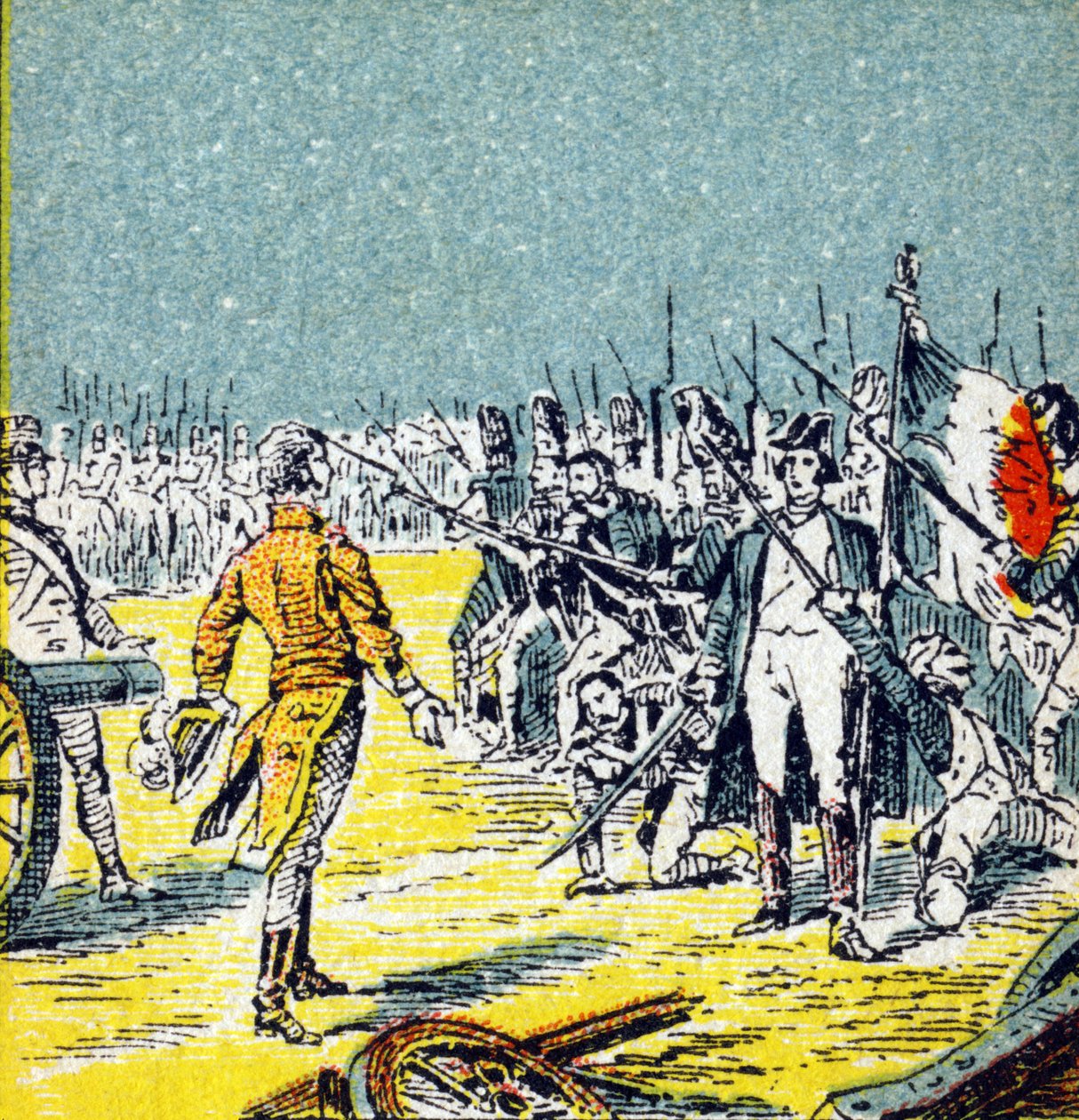 百日：拿破仑一世在 1815 年击败滑铁卢。“法兰西历史”版画。代表路易出版的系列广告图片，24 rue d