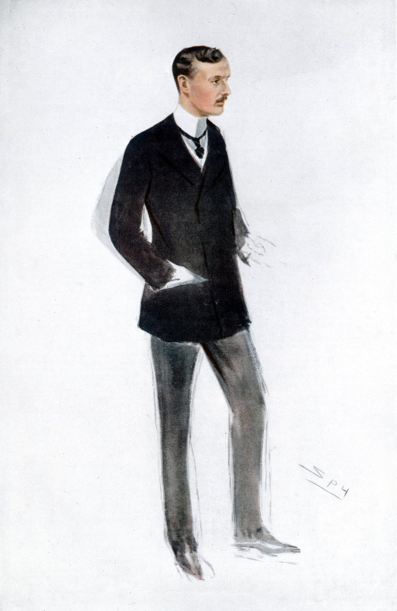 已故的查尔斯·斯图尔特·劳斯 (Charles Stewart Rolls)，英国汽车制造商 作者 不明