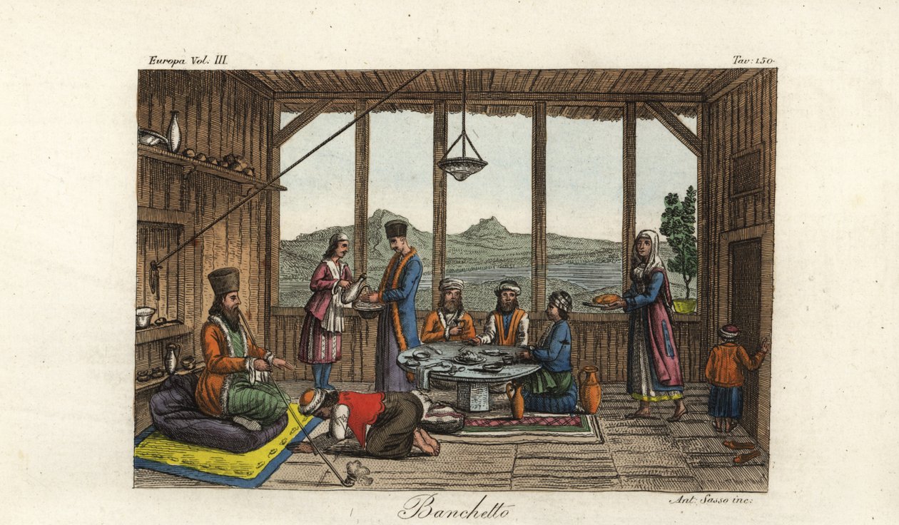 The banquet held for Dodwell by the Bishop of Salona in Crisso, Greece 作者 不明