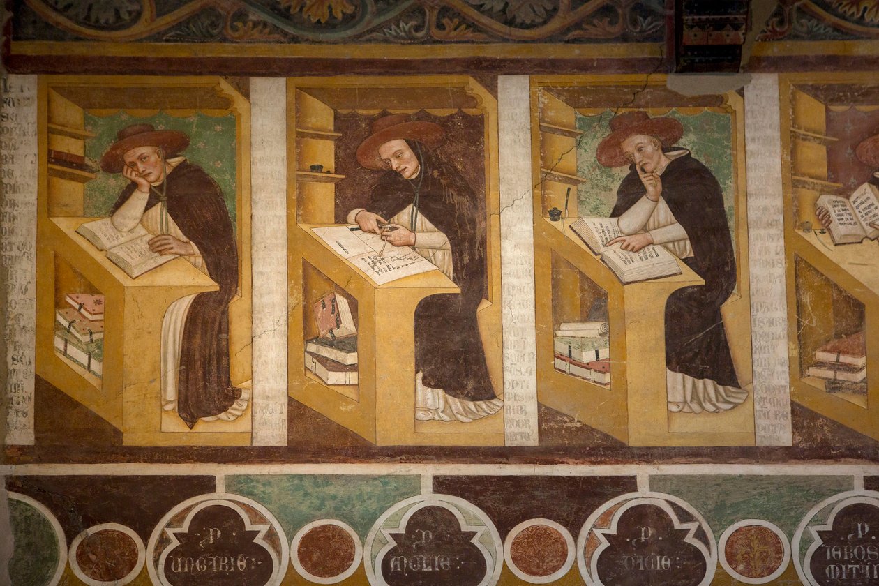 Tommaso Barisini，又称Tommaso da Modena，13世纪，壁画，St. Nicolò教堂，中庭，特雷维索，意大利（照片）。 作者 不明