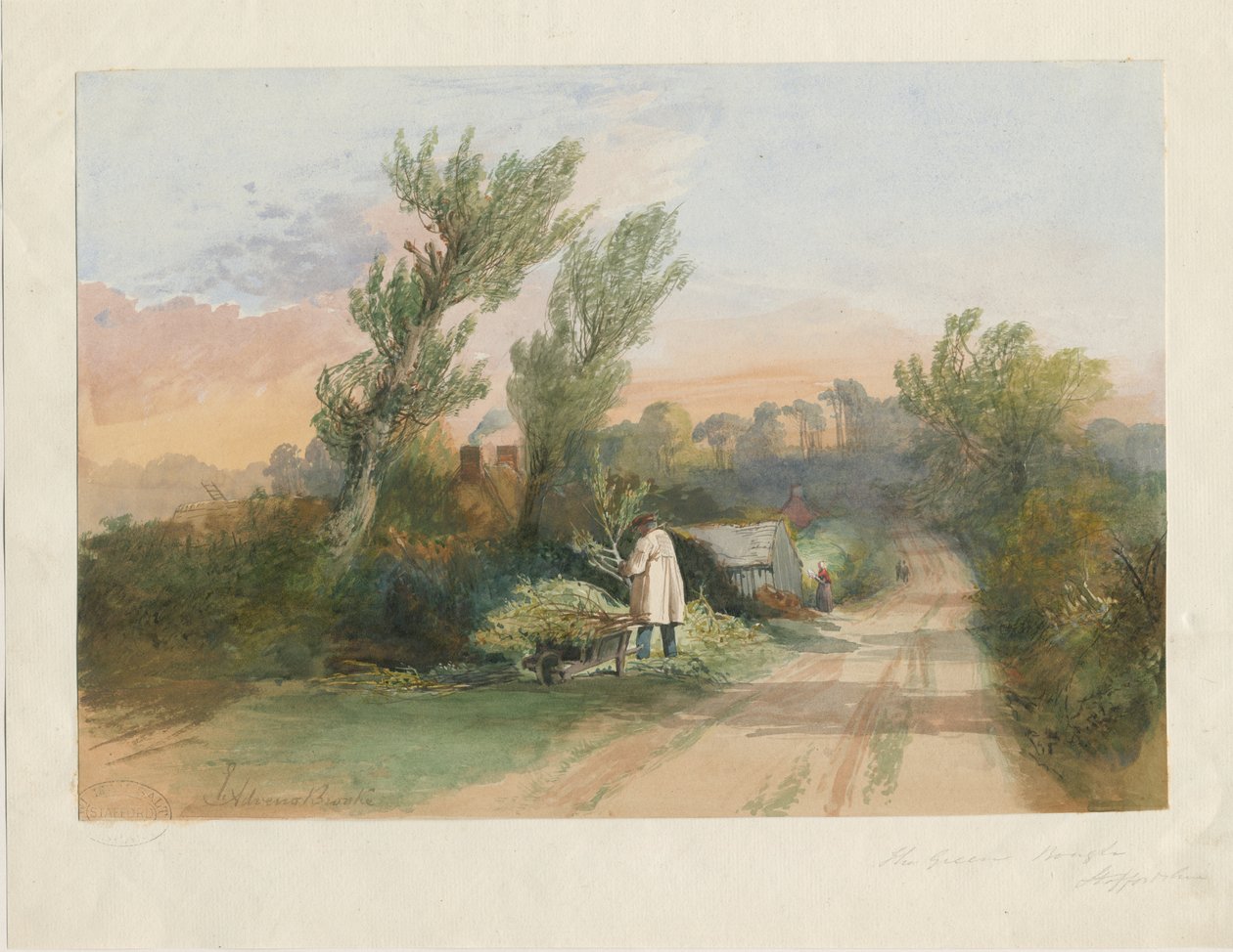 特伦特姆（Trentham）-“绿色大树枝”：水彩画，nd [？19th cent] 作者 不明