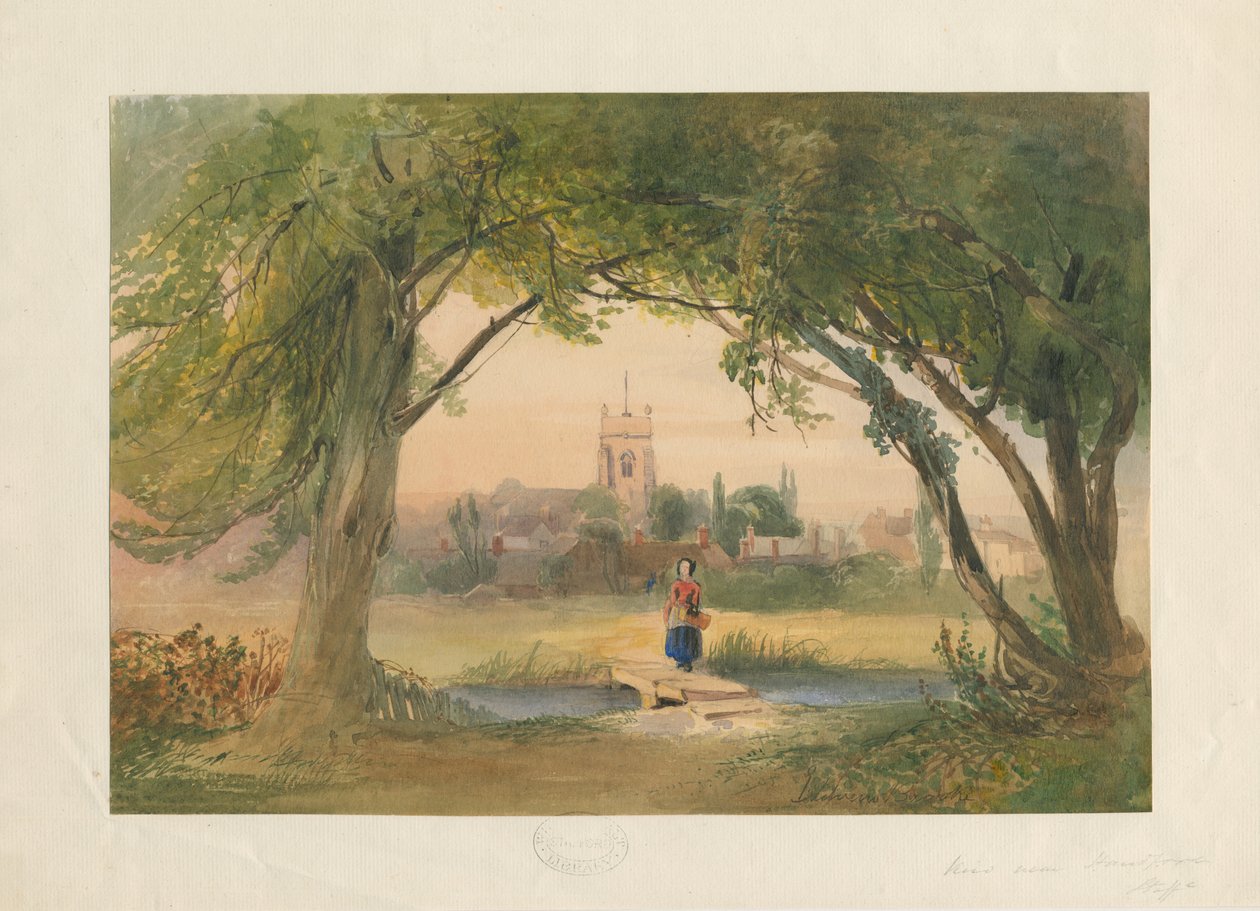 Trentham-汉福德附近的风景：水彩画，nd [？19th cent] 作者 不明
