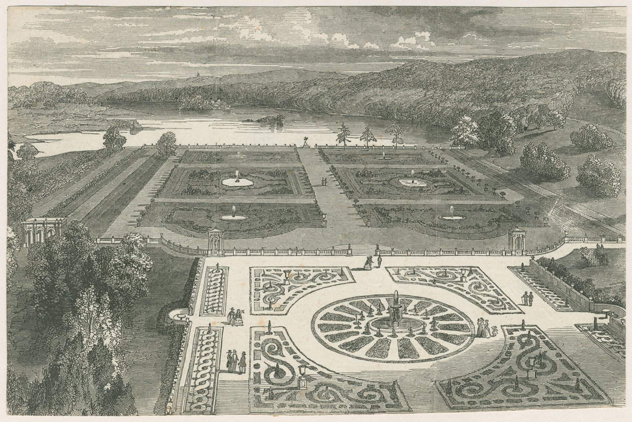 特伦瑟姆花园（Trentham Gardens）：木刻版画，[[19分] 作者 不明