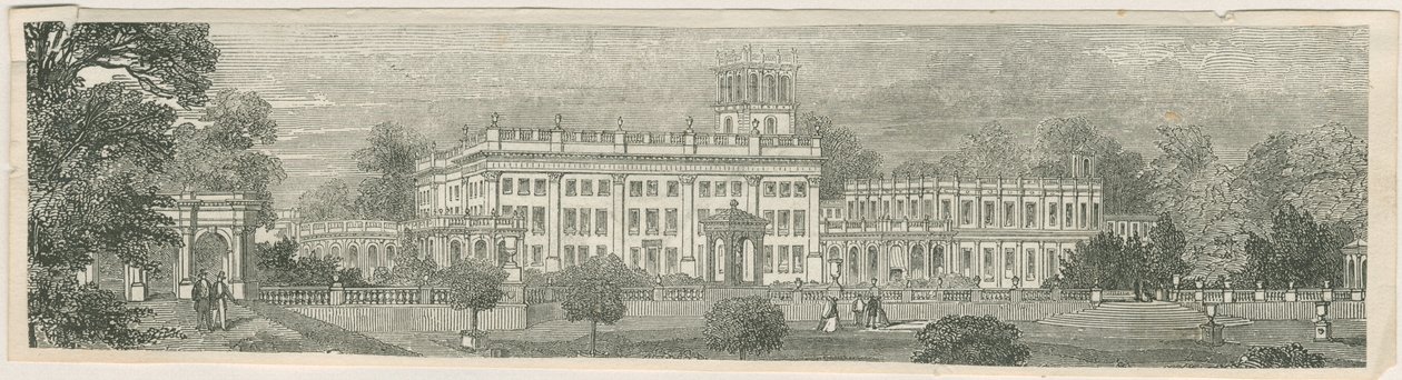 特伦瑟姆·霍尔（Trentham Hall）：木刻版画，[[十九世纪中叶] 作者 不明