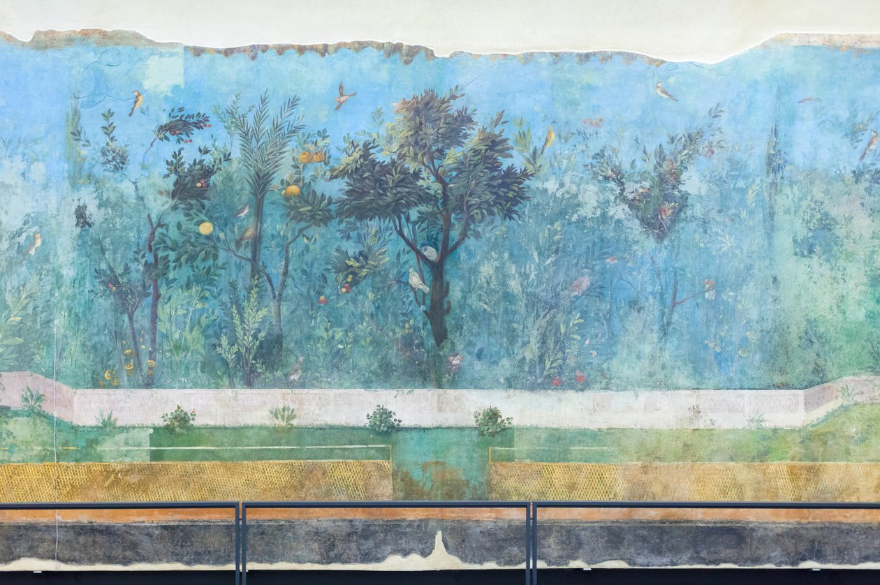 Triclinium of the house of Livia, fresco, 20 - 10 BC, national museum of Rome (museo nazionale romano), Rome, Italy 作者 未知艺术家