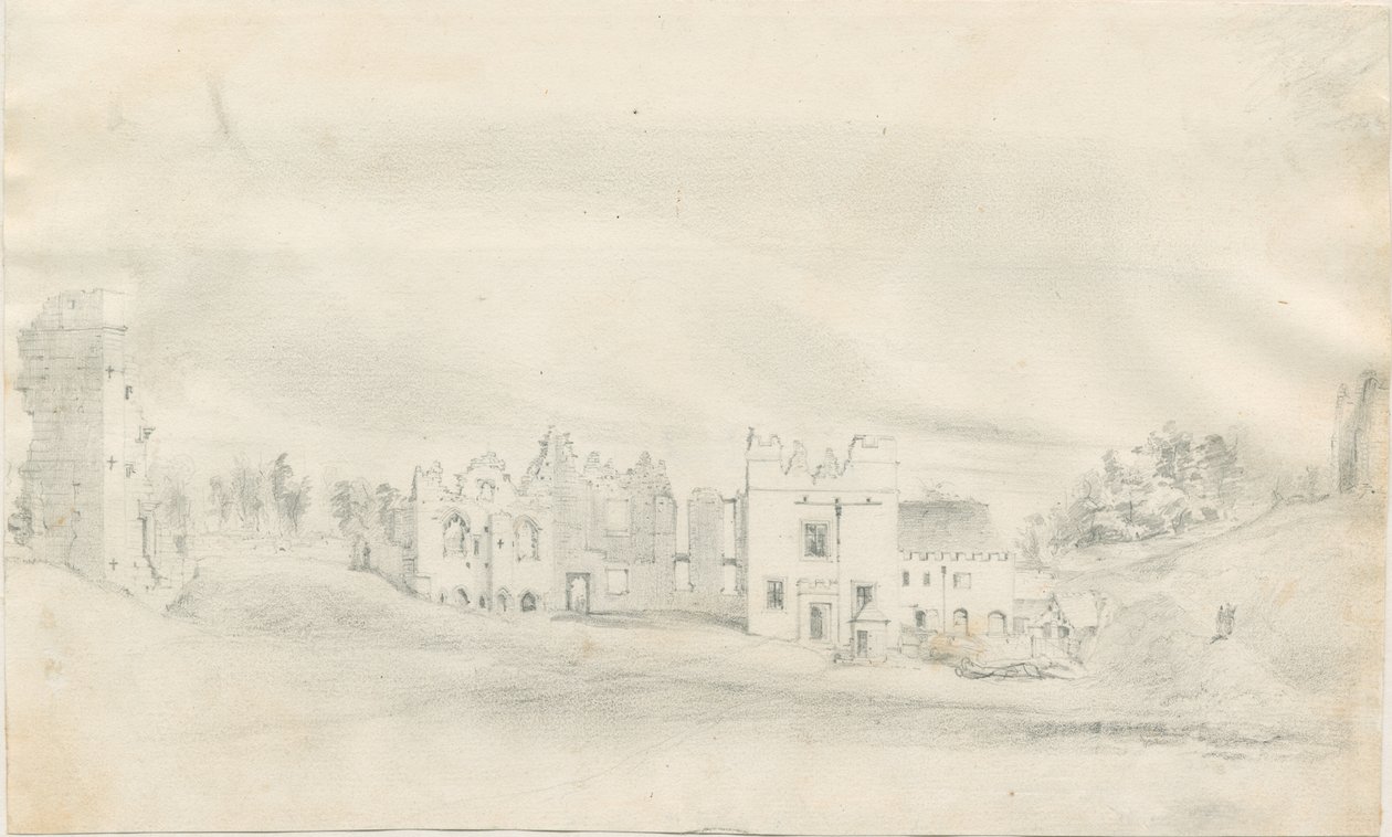 Tutbury Castle：铅笔素描，nd [？19th cent] 作者 不明