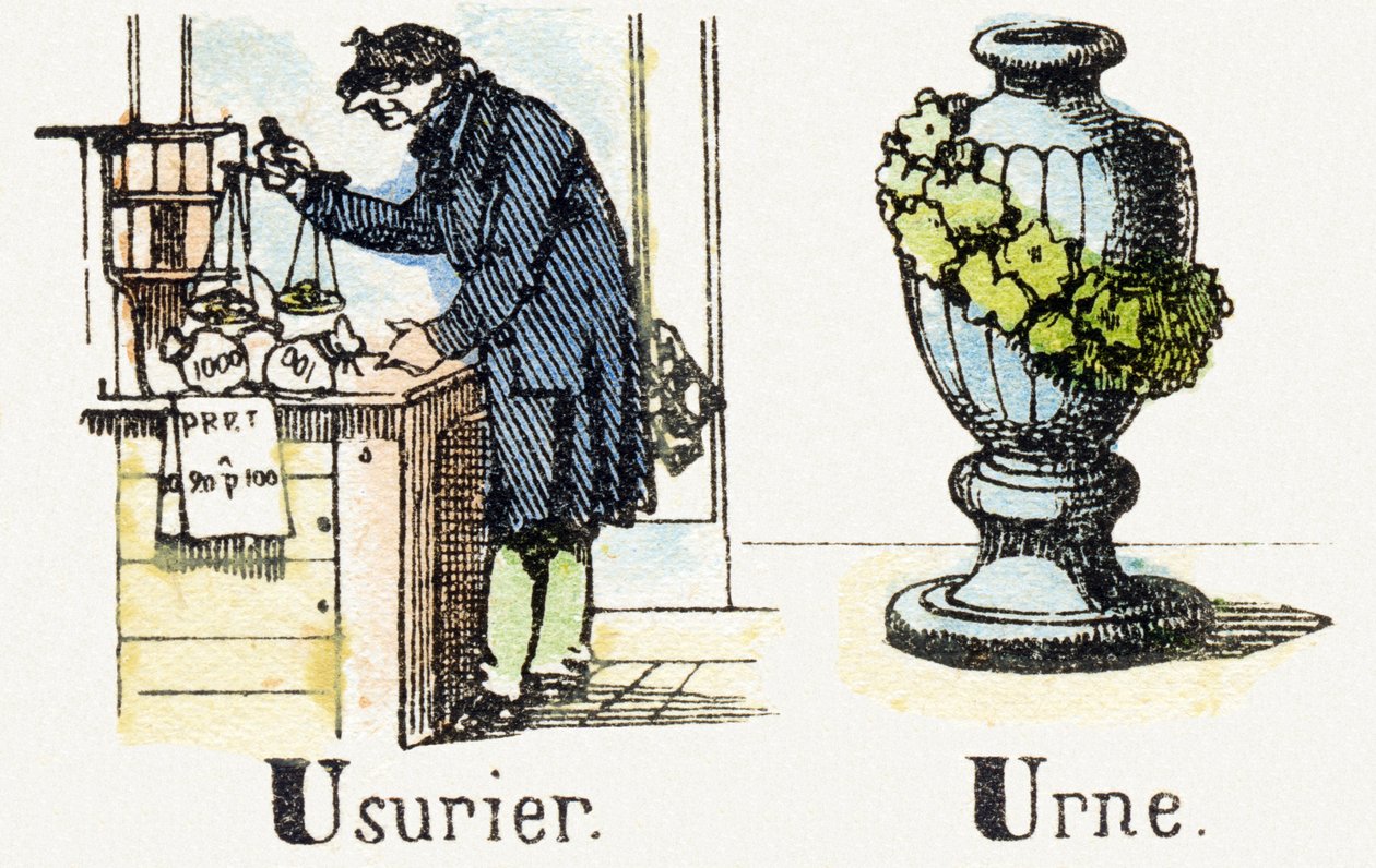 U-Usurier-Urne-儿童娱乐字母c.1890（石版画） 作者 不明
