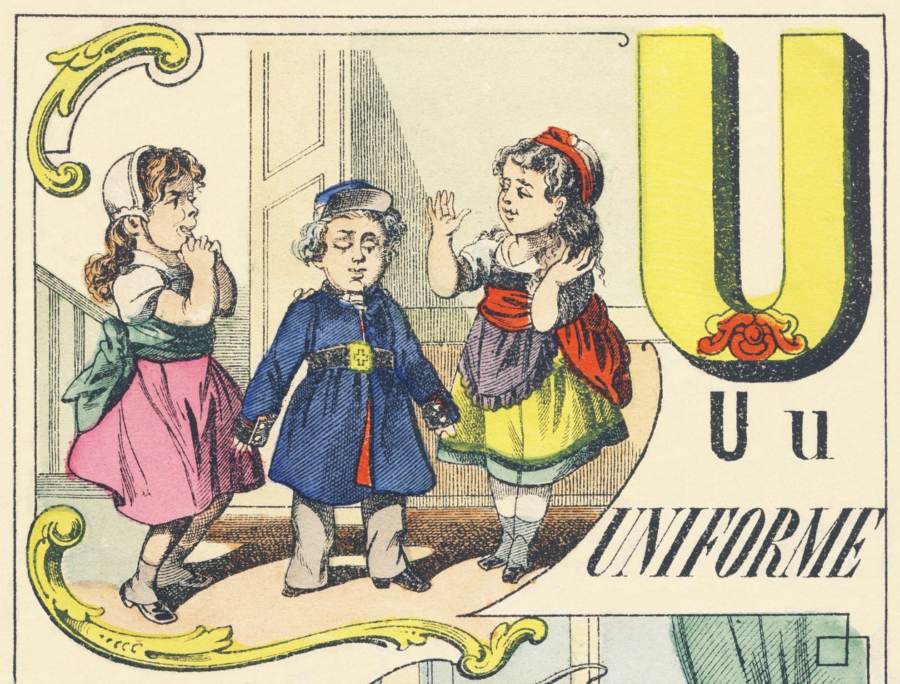 U：制服-游戏字母，约1890年（插图） 作者 不明