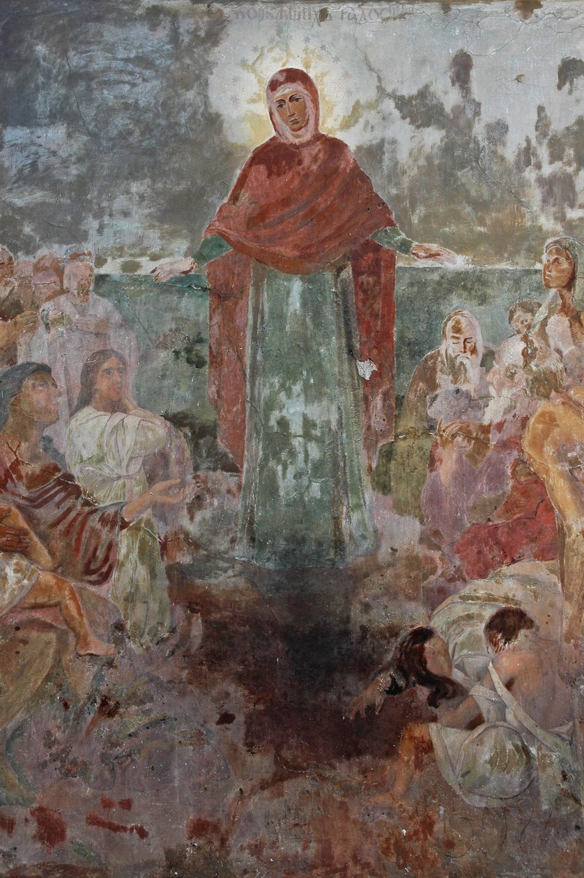 乌克兰，基辅，Kyiv-Percherska Lavra（Orthodox Caves Monastery-orig 1051），入口处的壁画 作者 不明