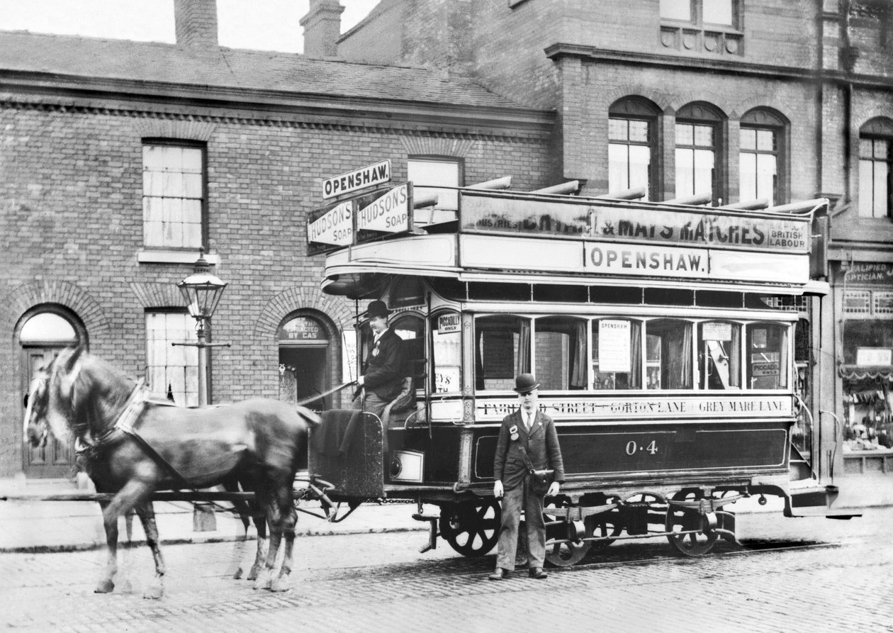 英国：1890 年在曼彻斯特开放的马车 作者 不明