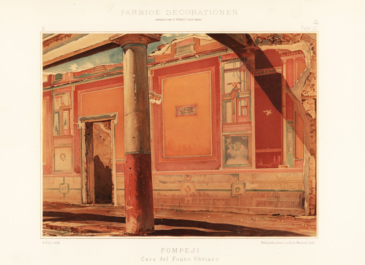 庞贝醉仙宫景观。1896年（铬版画） 作者 未知艺术家