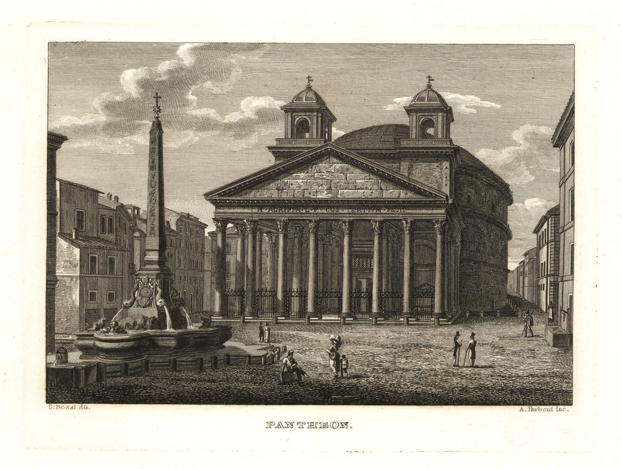罗马万神殿和万神殿 Fontana del Pantheon 的景色 作者 不明