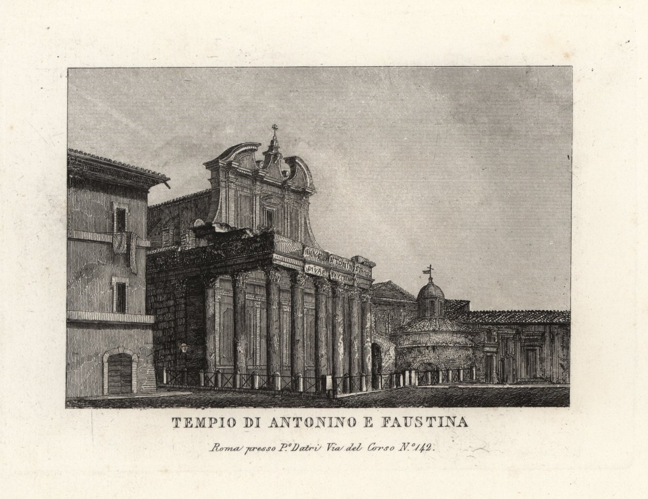 安东尼努斯和福斯蒂娜神庙的景观，Tempio di Antonino e Faustina，罗马广场，罗马 作者 不明