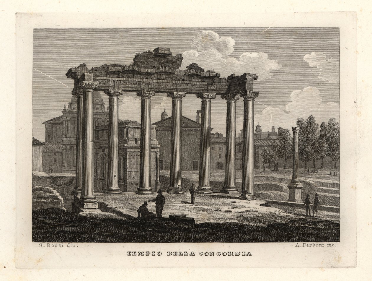 康科德神庙的景色，Tempio della Concordia，罗马 作者 不明