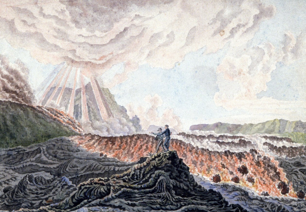 留尼汪岛富尔奈斯火山的火山爆发 作者 未知艺术家