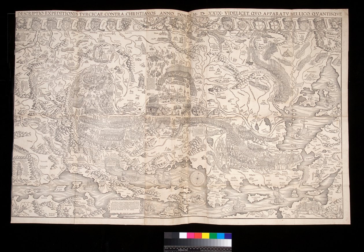 约翰·哈塞尔伯格（Johann Haselberg，1514-37 年）和克里斯托夫·泽尔（卒于 1590 年）在纽伦堡绘制的 1529 年土耳其战役挂图 作者 不明