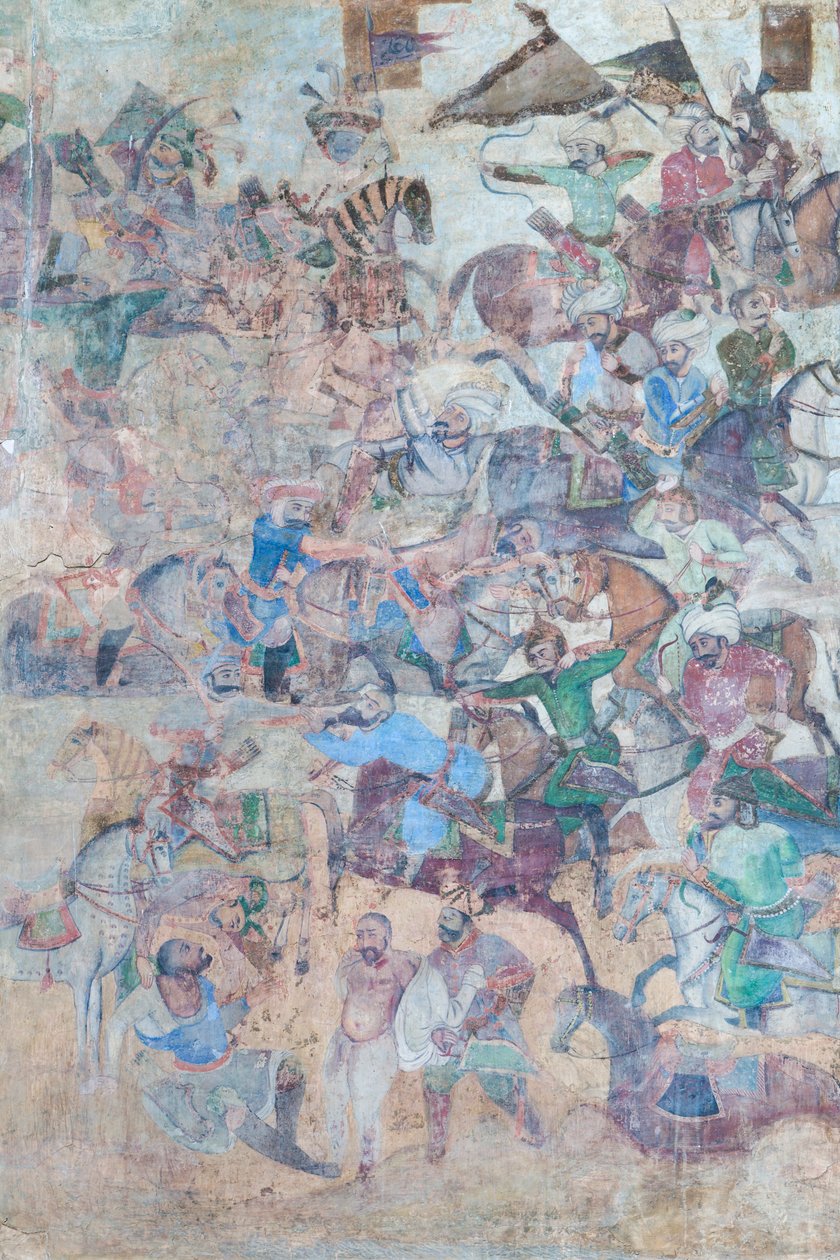 伊朗伊斯法罕 Naqsh-e Jahan 伊玛目广场 Qeysarieh 门户的壁画（壁画） 作者 未知艺术家