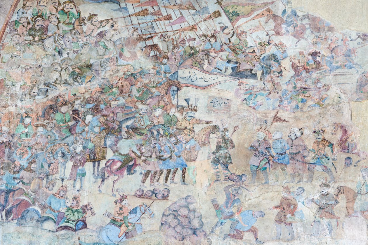 伊朗伊斯法罕 Naqsh-e Jahan Imam 广场 Qeysarieh 门户的壁画（壁画） 作者 未知艺术家