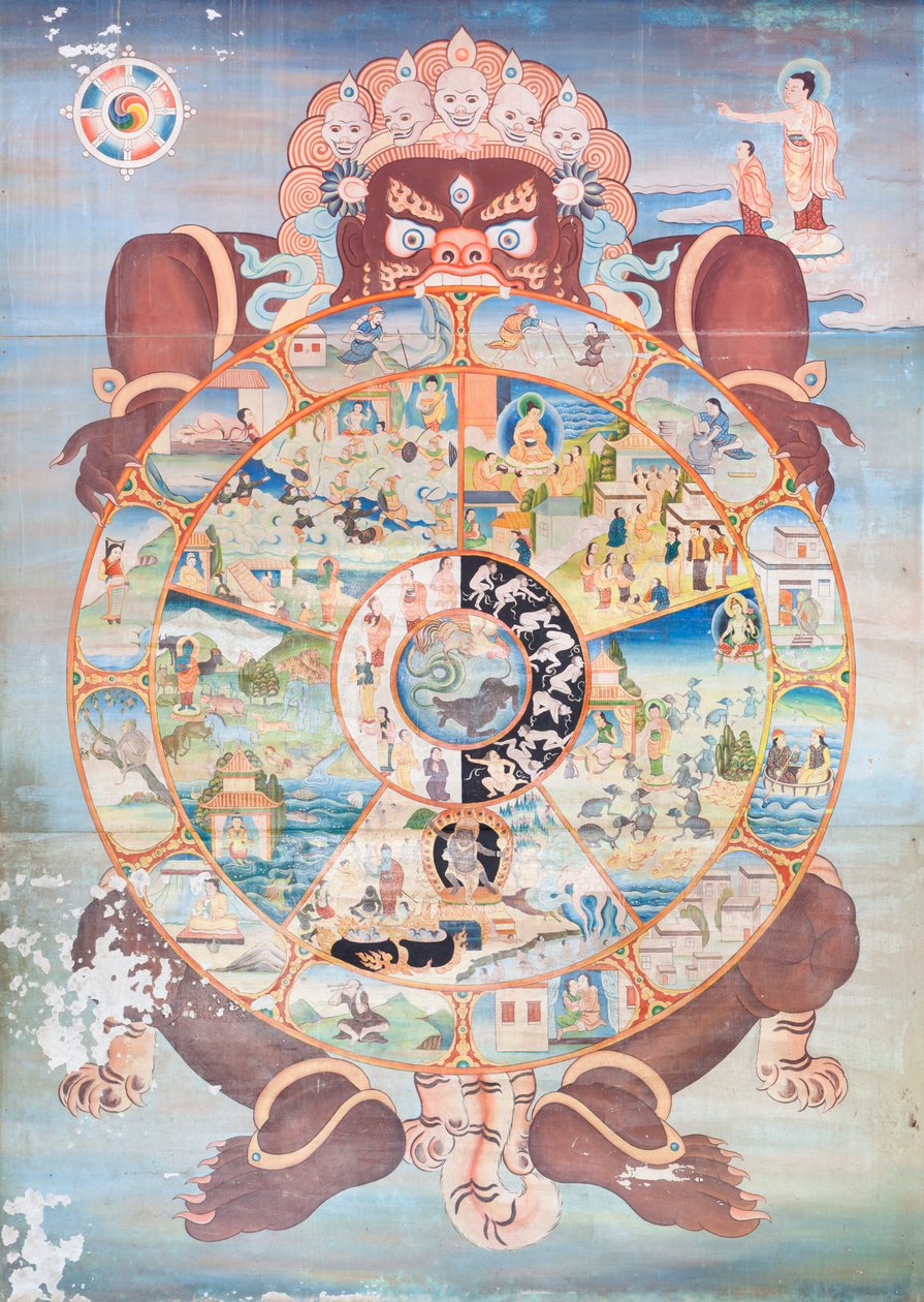 生命之轮，泰国清迈乌蒙寺的壁画 作者 未知艺术家