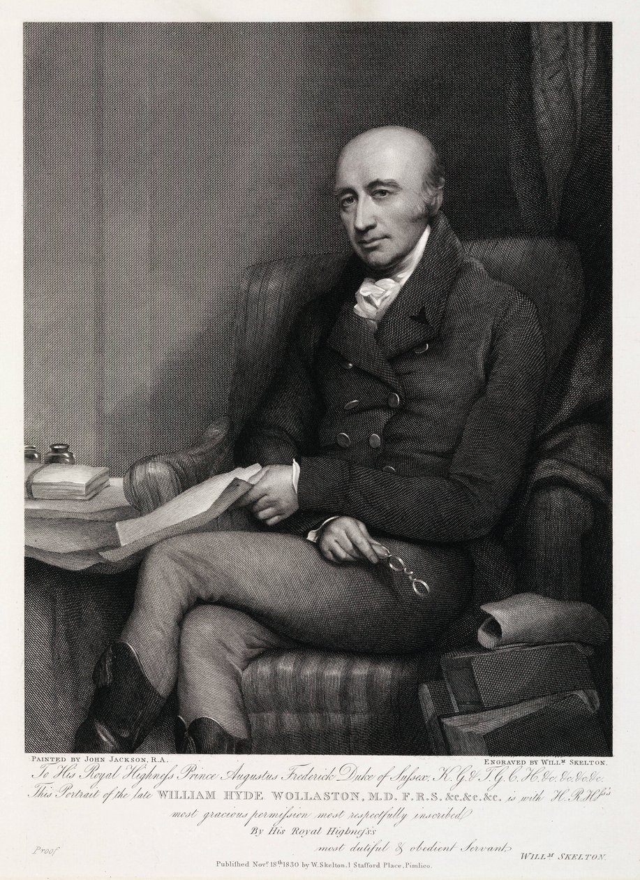 威廉·海德·沃拉斯顿 (William Hyde Wollaston)，英国化学家和冶金学家，1810 年代 作者 不明