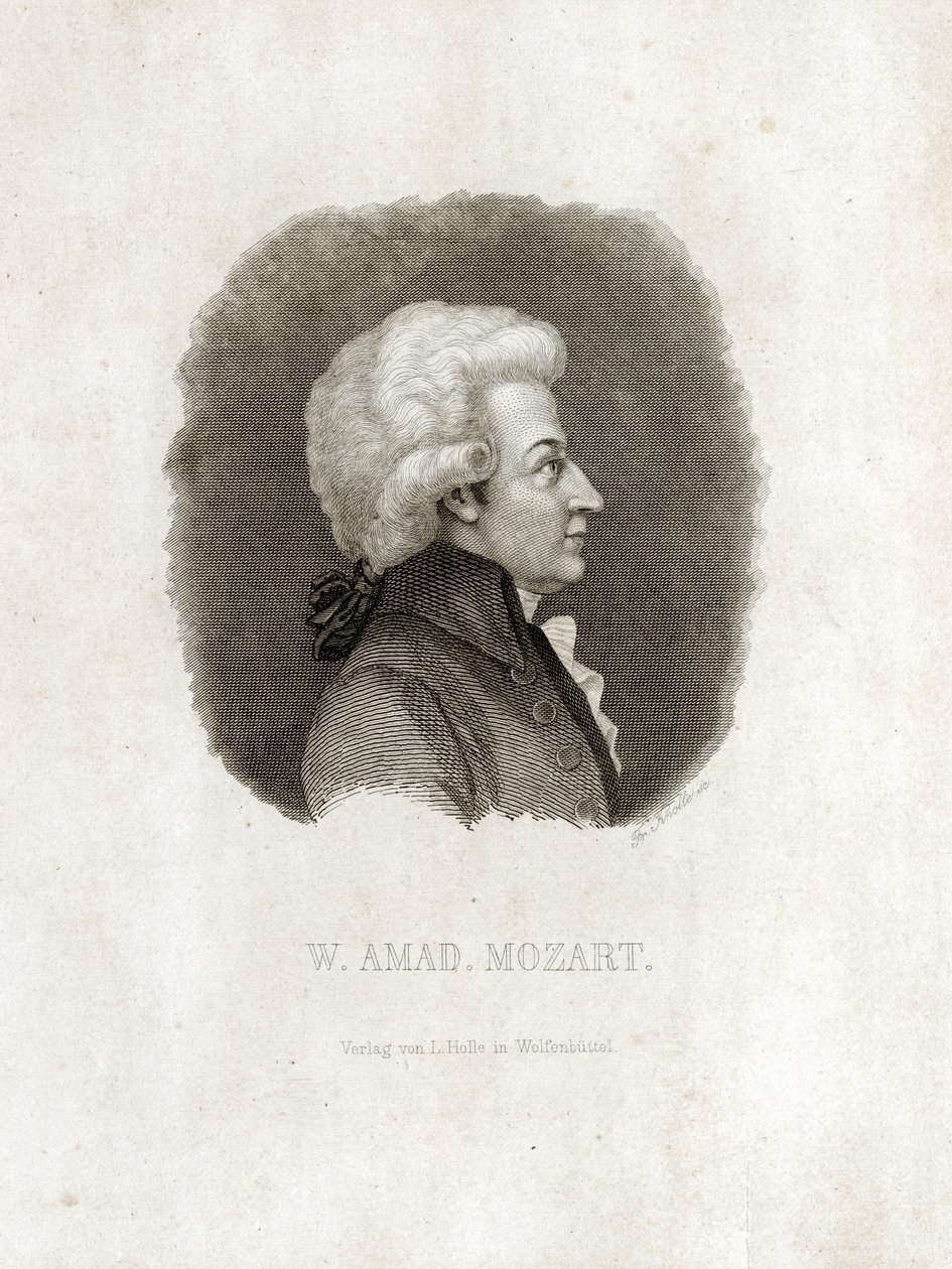 Wolfgang Amadeus Mozart engraving. 作者 不明