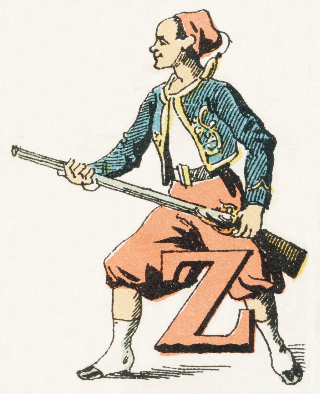 Z - Zouave - Childish Alphabet，Gordinne 1920 版（雕刻） 作者 不明