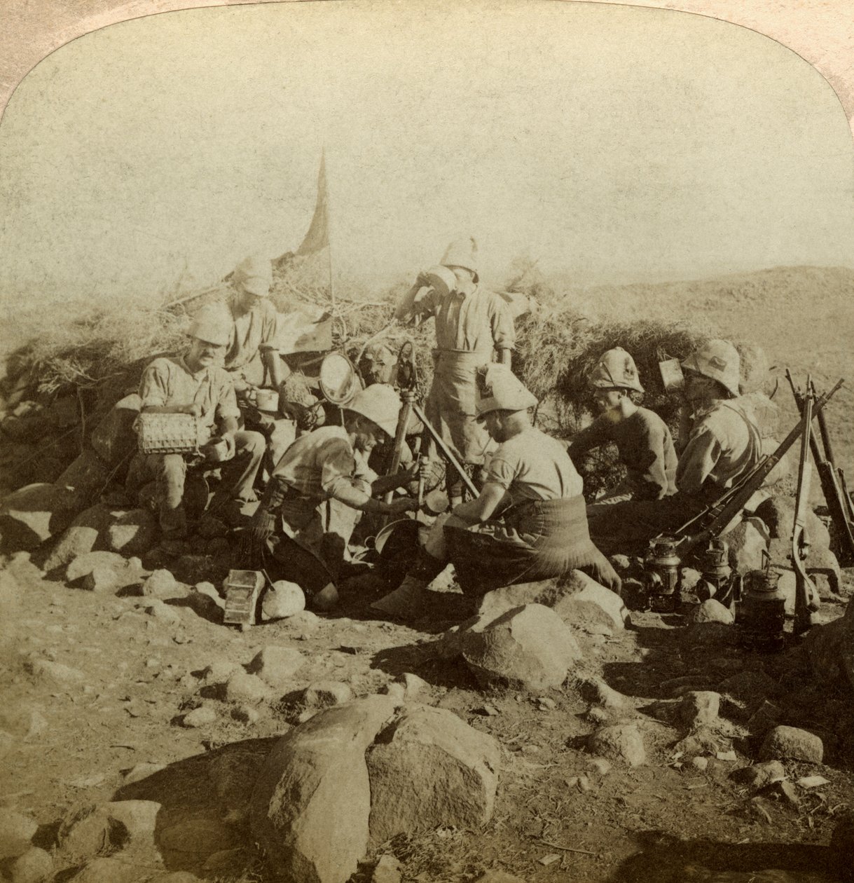 1899-1902年在南非Euslin的信号山上的戈登高地信号机。 作者 安德伍德和安德伍德