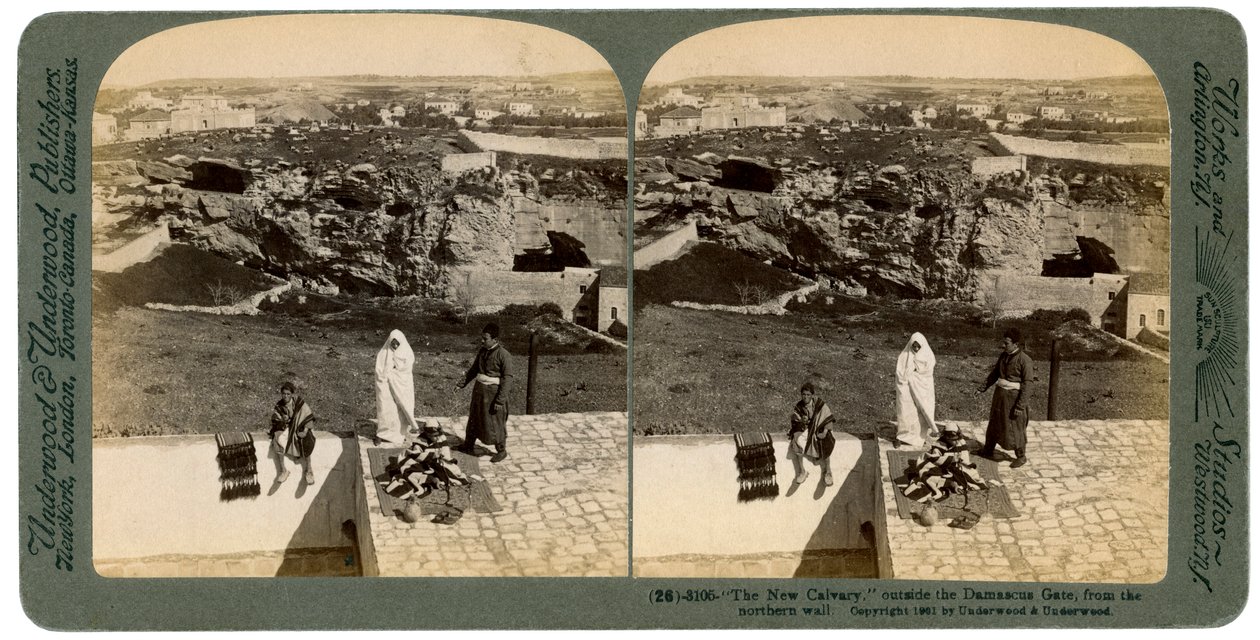 从巴勒斯坦大马士革门看到的耶路撒冷，1901年。 作者 安德伍德和安德伍德