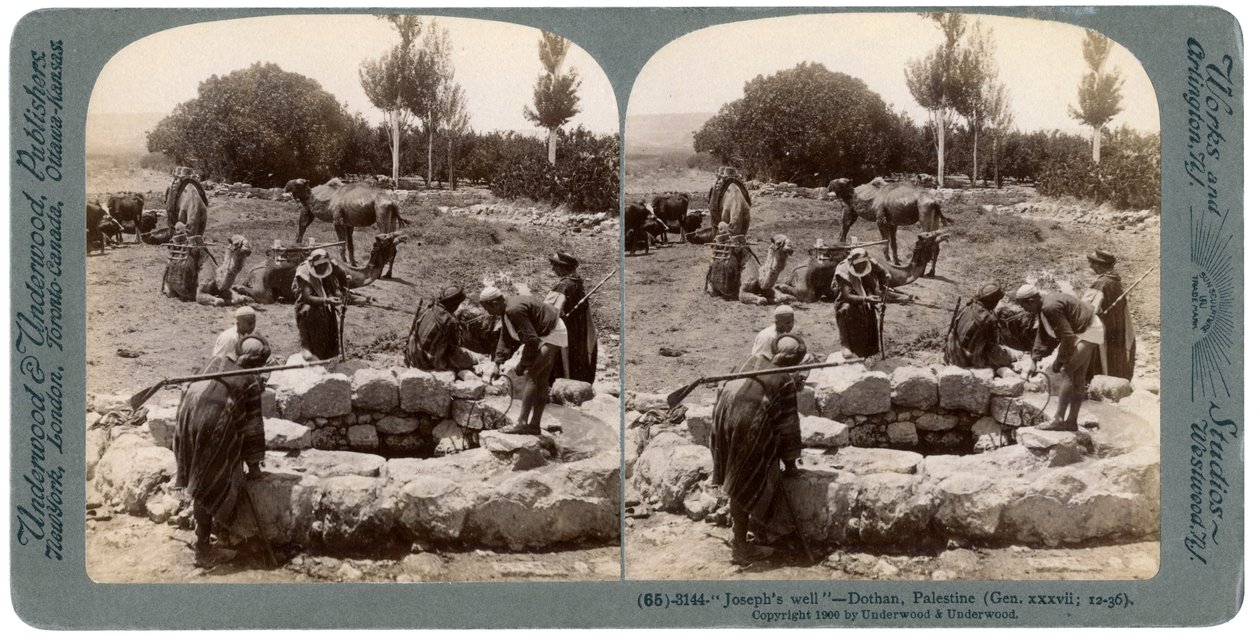 约瑟夫斯·威尔（Josephs Well），巴勒斯坦多森（Dothan），1900年。 作者 安德伍德和安德伍德